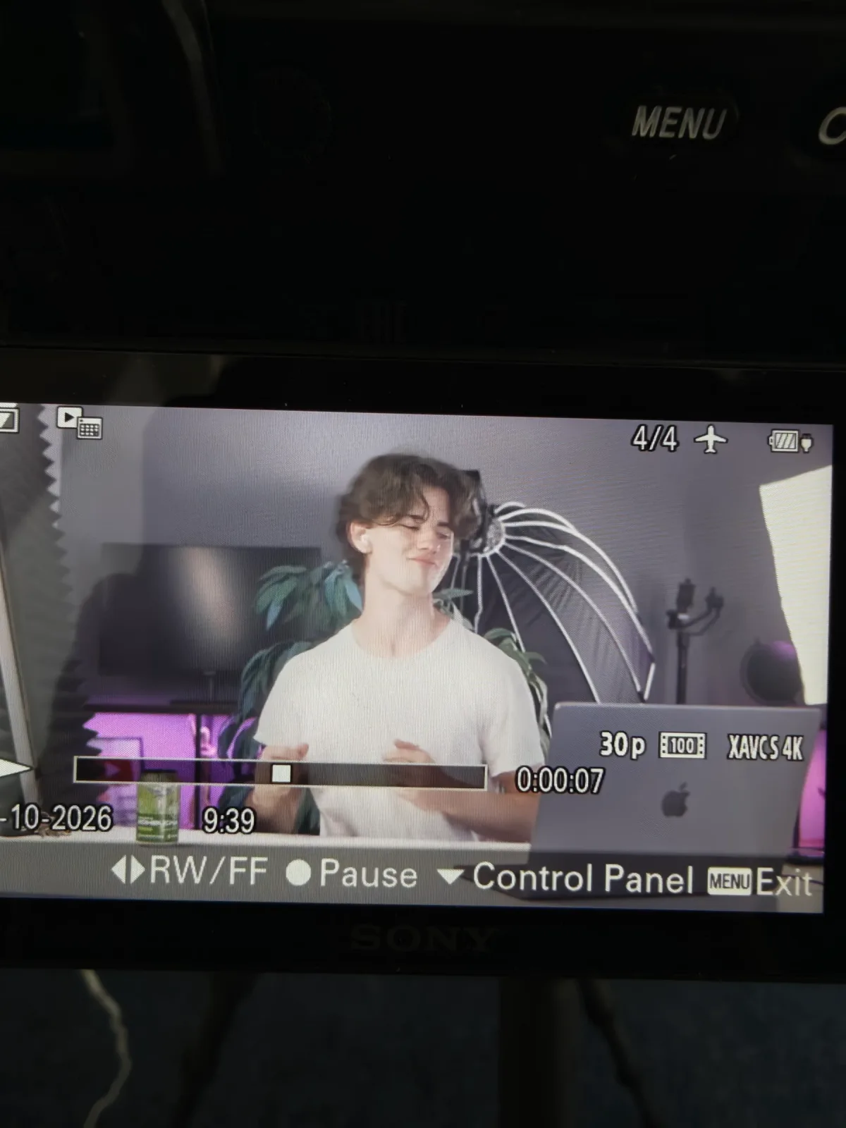 Teodor filming a video